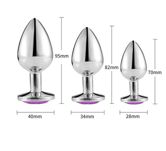 Анальна пробка з кристалом із медичної сталі (Розмір S) | Зображення 2
