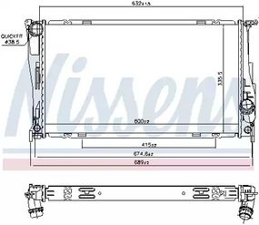 Радіатор охолодження двигуна BMW X1, NISSENS (60832)