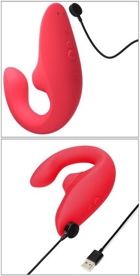 Вагінально-кліторальний стимулятор Womanizer Blend Vibrant Rose, вібрація + вакуум, 2 мотори | Зображення 4