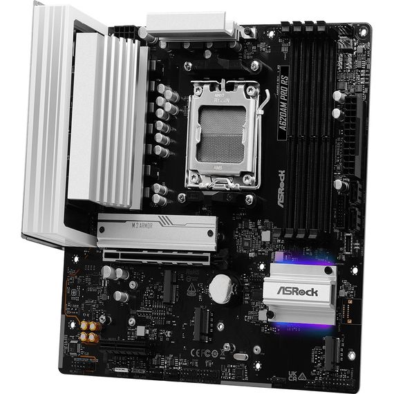 ASRock A620AM PRO RS (AM5/A620A, 4*DDR5, PCIex16, DP/HDMI, 2xSATA, 3xM.2, 2.5GLan, 8ch, mATX) | Зображення 2