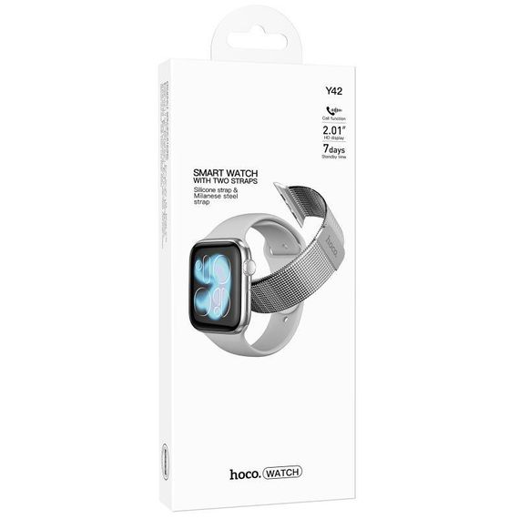Смарт-часы Hoco Y42 Smart sports watch (call version) Silver | Зображення 1