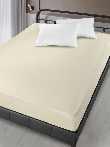 Простынь на резинке Arya Сатин London AR-A107300-creamy 180х200х30 см кремовая