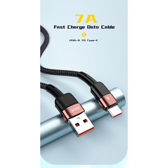 Дата кабель USB 2.0 AM to USB-C 3.0m 7A black Essager (EXCT-XCC01) | Зображення 1