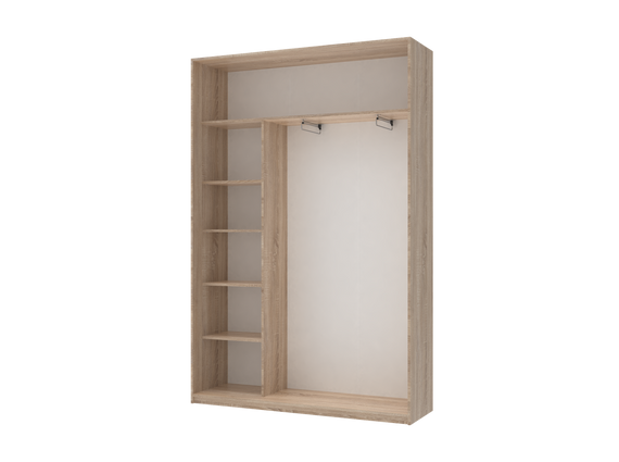 Шафа купе Сіті Лайт Doros Дуб Сонома 2 Дзеркала 150х45х225 (42002038) | Зображення 1
