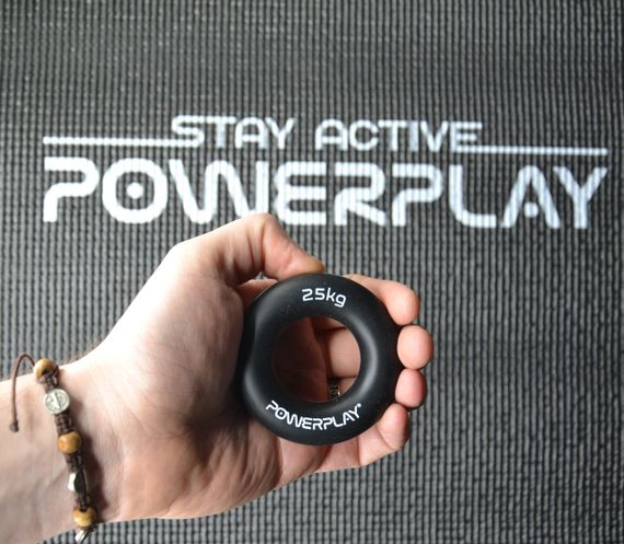 Еспандер кистьовий силіконовий PowerPlay PP-4324 Hand Grip Ring Hard 25 кг. Чорний | Зображення 8
