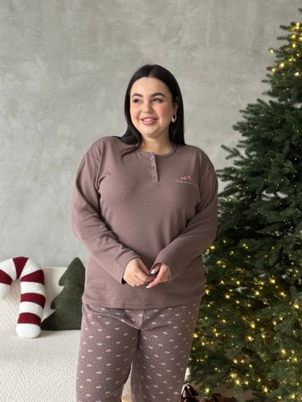 Тепла жіноча піжама PLUS SIZE з мікрофлісу | Зображення 9