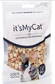 Лакомство для котов It'sMyCat Chiken & Fish Diamonds куриные и рыбные кубики 50 г IMC45510