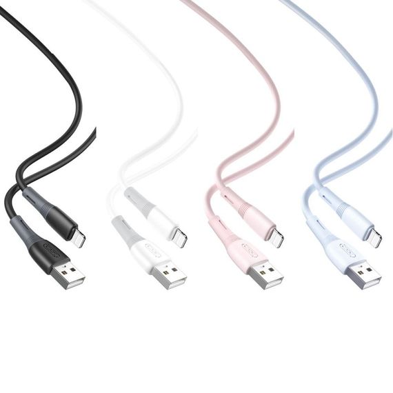 Кабель USB XO NB225 Silicone two-color Lightning Колір Бiлий