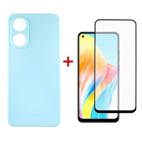 Чехол для мобильного телефона Dengos Kit for OPPO A78 4g case + glass (ice blue) (DG-KM-04)