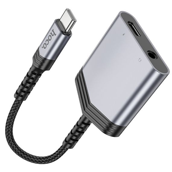Перехідник Hoco LS39 Type-C to Type-C + 3.5mm Metal gray | Зображення 3
