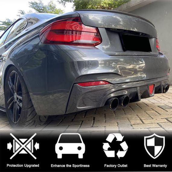 Дифузор заднього бампера V2 (для F22/F23 M-Sport, Карбон) для BMW 2 серія F22/23 2014-2021 рр | Зображення 2