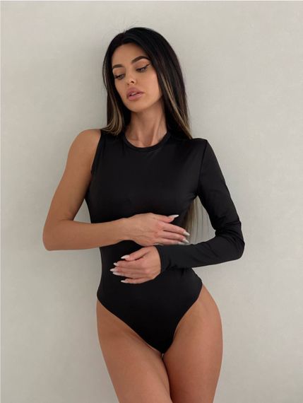 Женское боди с одним рукавом JM0135 размер 46/48 цвет черный