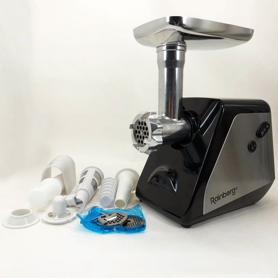 Мясорубка компактная Rainberg RB-676 3800W, Домашняя электромясорубка, Мясорубка-шинковка-терка YN-51 | Зображення 4