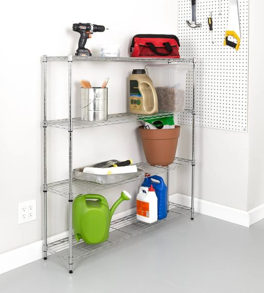 Стелаж металевий хромований розбірний на 4 полиці 90×45×152 см для дому й офісу 6L83618460 | Зображення 6