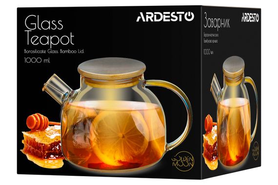 Заварник ARDESTOGolden Moon, 1000 мл, боросилікатне скло, бамбук (AR3010GBG) | Зображення 7