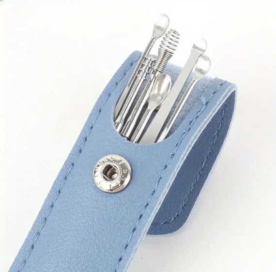 Набір для чищення вух і видалення вушної сірки із 6 інструментів Синій | Зображення 8