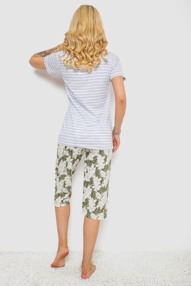 Пижама женская с принтом, цвет серый, 243R3757 | Зображення 3