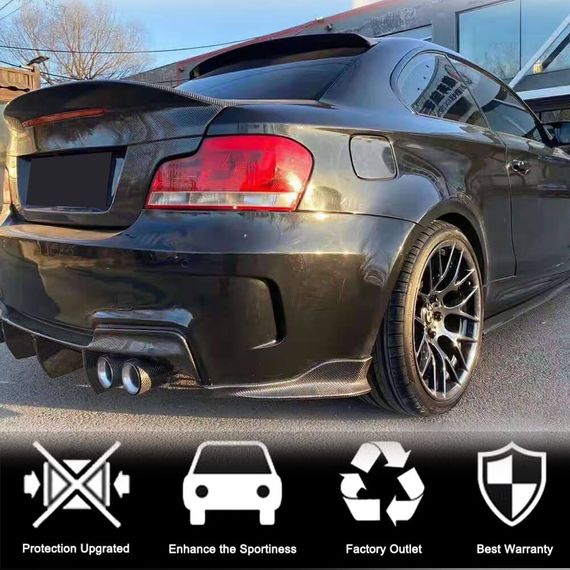 Накладки на задній бампер Flap (для E82 1M, Карбон) для BMW 1 серія E81/82/87/88 2004-2011 рр | Зображення 1