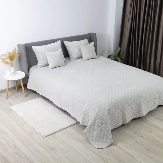 Покривало двоспальне ТЕП Velour Ромб круглий 4-00516-22425 180х240 см світло-сіре | Зображення 1