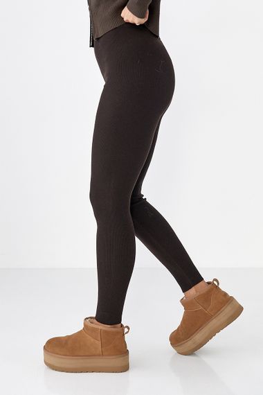 Жіночі трикотажні лосини - коричневий цвет, ONE SIZE (є розміри) | Зображення 4