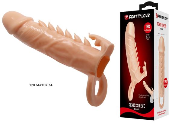 Подовжуюча насадка (подовжує на 4 см) PREETTY LOVE - Penis Sleeve Emmitt, BI-026246 Sex Aura | Зображення 1