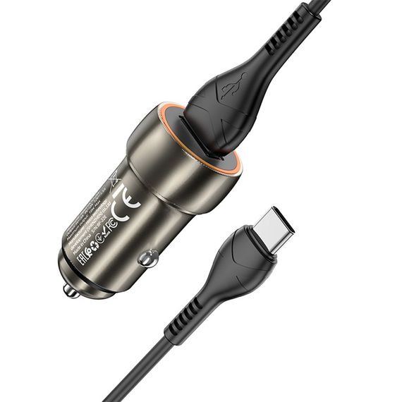 Набір АЗУ 12-24V HOCO Z46 + кабель Type-C, 1xUSB, 18W, кабель 1м, Black, Box | Зображення 3