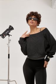 Вільна кофтинка у комлекті з майкою - темно-сірий цвет, ONE SIZE (є розміри)