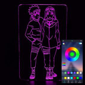 Акриловый светильник-ночник управление с телефона Наруто и Хината tty-n000609