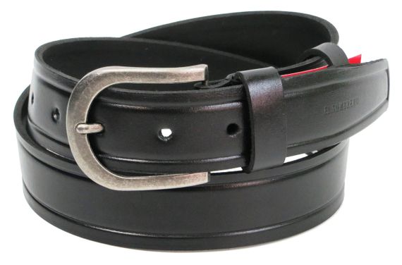 Ремень мужской под джинсы из кожи Skipper  черный
