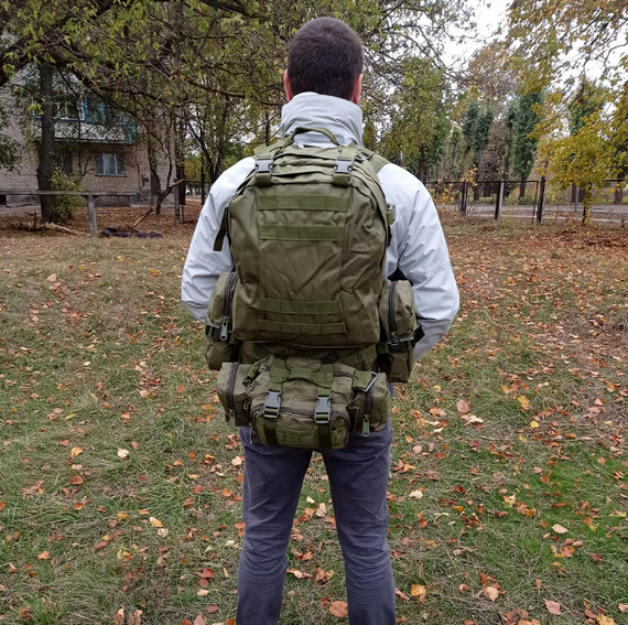 Військовий рюкзак Модульний на 50 л олива Тактичний похідний рюкзак 4в1 для військовослужбовців   знижка | Зображення 6