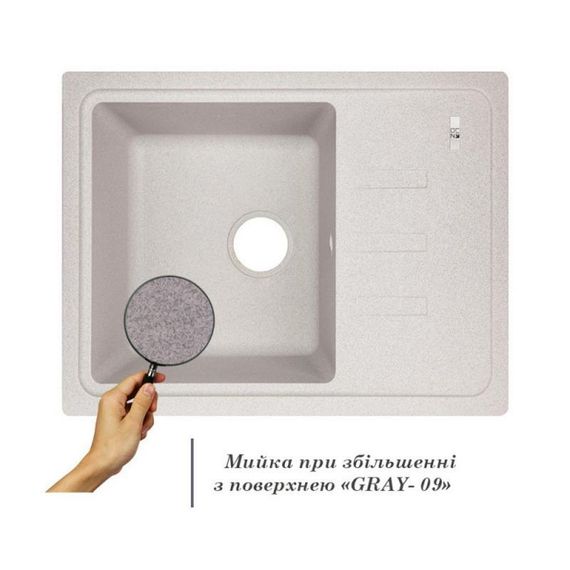 Кухонная мойка Lidz 620x435/200 GRA-09 (LIDZGRA09620435200) | Зображення 2