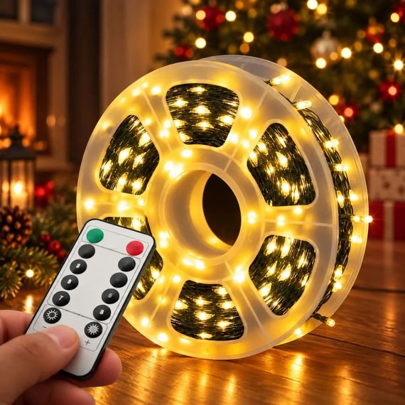 Гірлянда Роса 200 м 2000 LED зелений дріт, теплий білий | Зображення 2