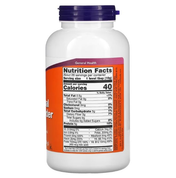 Грибной комплекс NOW Foods Nutritional Yeast 284 g /17 servings/ | Зображення 1