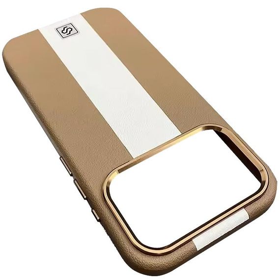 Шкіряний чохол Rally with Magnetic Fit для Apple iPhone 17 Pro Max (6.9") Beige / White | Зображення 1