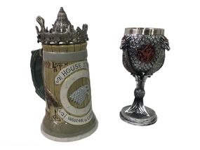 Подарочный Набор Кружка Game Of Thrones House Stark Игра Престолов Дом Старков и Бокал Fire and Blood