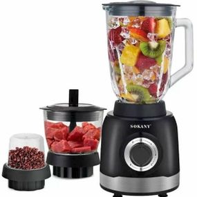 Блендер с кофемолкой и измельчителем 1000Вт SOKANY SK-JB-178 Черный