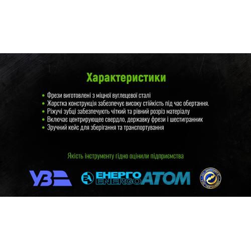 Набір корончастих фрез по дереву 8 предм (64, 76, 89, 102, 127мм) Alloid | Зображення 3