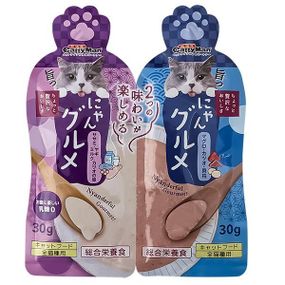 CattyMan Twins для котов курица с молоком и тунцом, макрель с икрой, крем-пюре, 2х30 г.