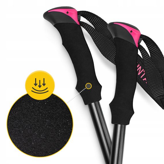 Трекінгові палиці Mountain Goat Peak+ 65-135 см Black/Pink (P-5905973404648) | Зображення 1