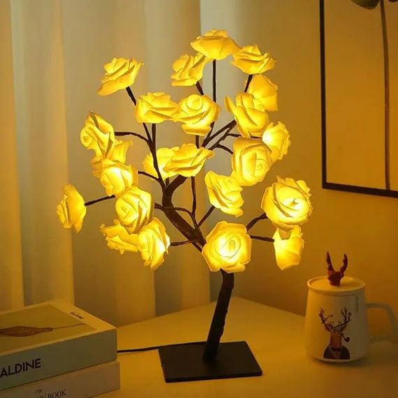 Настільна лампа «Троянди на дереві» з енергоефективними LED, XPRO, 24 LED, USB/батарейки, жовтий (234574718_383) | Зображення 3