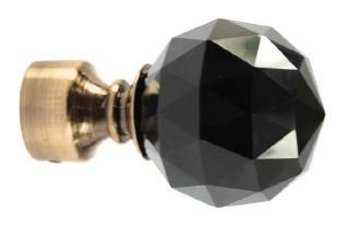 Наконечник на карниз кований 19 мм Кристал Чорний Матовий (Кріст. Чорний)