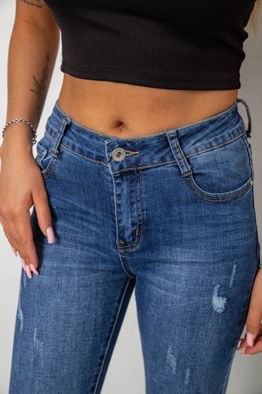 Джинси жіночі однотонні Skinny, колір синій, 244RS5712 | Зображення 5