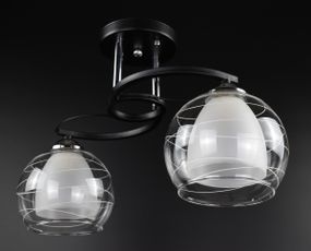 Люстра стельова на 2 лампочки 26938 Чорний 16х16х45 см.