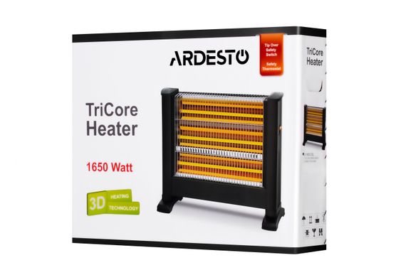 Інфрачервоний обігрівач Ardesto 1,65 кВт, площа обігріву 15 кв.м., чорний (IHS-1650) | Зображення 1