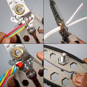 Інструмент для зняття ізоляції 16 в 1, стискання клем, зачистки проводів Мультитул стрипер EY-53