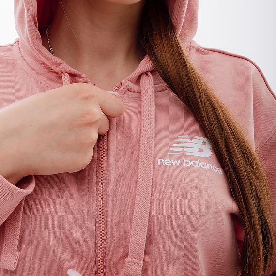 Кофта New Balance Essentials Stacked Logo FZ | Зображення 3
