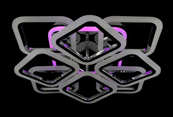 Люстра світлодіодна стельова LED світильник для квартири на стелю лед з пультом 25752 Хром 11х50х50 см. | Зображення 6