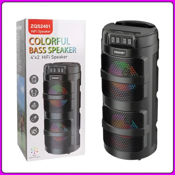 Портативна Bluetooth колонка 2х4" з RGB-підсвіткою і підтримкою TWS ZQS2401 10W | Зображення 5