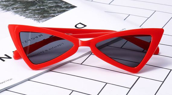 Трикутні стильні окуляри сонцезахисні блакитний | Зображення 7