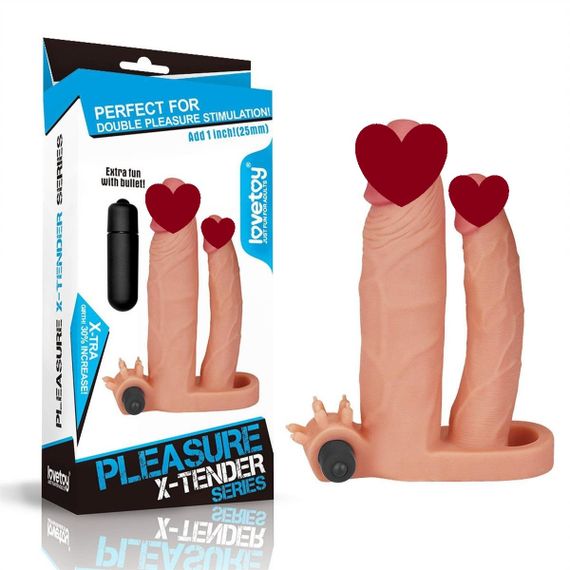 Насадка на член Add 1 Vibrating Double Penis Sleeve Sex Aura